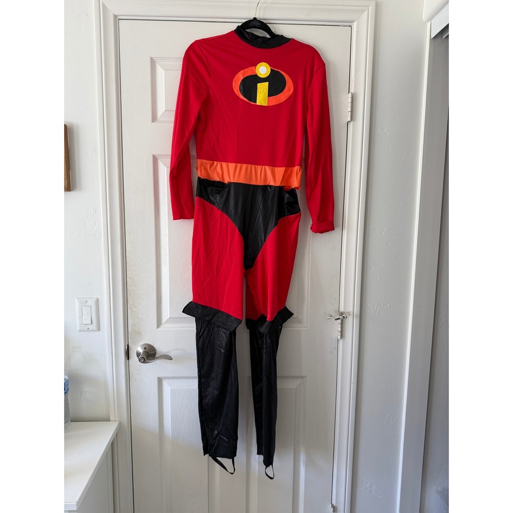 the incredibles disney costume red elastigirl jumpsuit skirt, women large 12-14